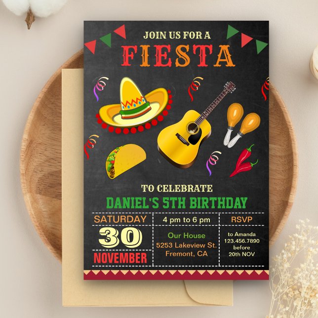 Colourful Mexican Fiesta Birthday Party Invitation (Creator Uploaded)