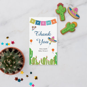 Colourful Mexican Fiesta Cactus Birthday Thank You Enclosure Card