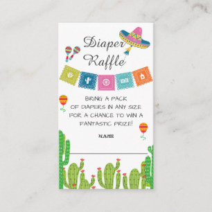 Colourful Mexican Fiesta Cactus diaper raffle Enclosure Card