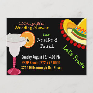 Colourful Mexican Fiesta Couple's Wedding Shower Invitation