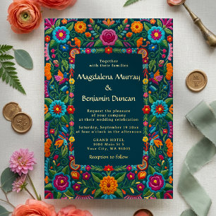 Colourful Mexican Fiesta Floral Embroidery Wedding