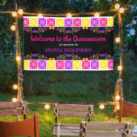 Colourful Mexican Fiesta Floral Quinceanera Welcom