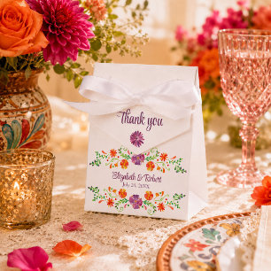 Colourful Mexican Fiesta Floral Wedding Favour Box