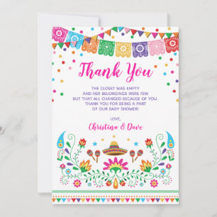 Colourful Mexican Fiesta Nacho Average Baby Shower Thank You Card
