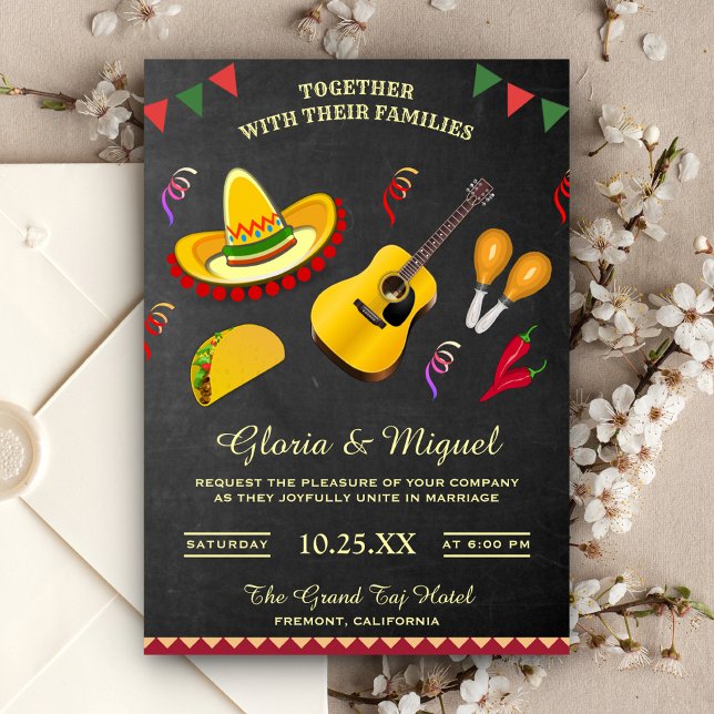 Colourful Mexican Fiesta Wedding Invitation (Creator Uploaded)