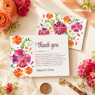 Colourful Mexican Fiesta Wedding Thank You Card
