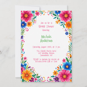 Colourful Mexican Floral Bridal Shower Invitation