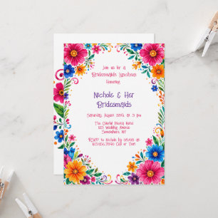 Colourful Mexican Floral Bridesmaids Luncheon Invitation