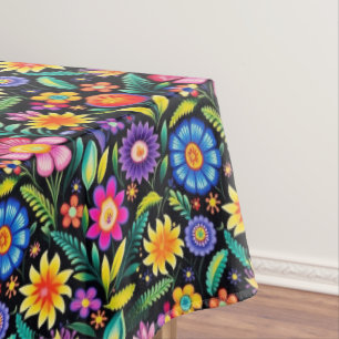 Colourful Mexican Floral Fiesta Pattern Tablecloth