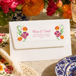 Colourful Mexican Floral Fiesta Return Address