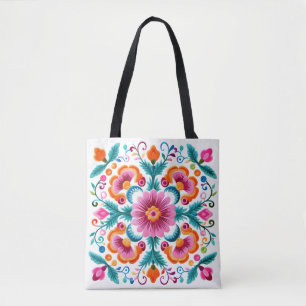 Colourful Mexican Floral Fiesta Tote Bag