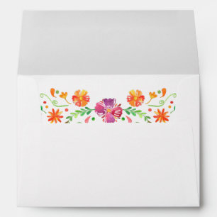 Colourful Mexican Floral Fiesta Wedding Envelope
