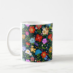 Colourful Mexican Floral Folk Art Coffee Mug