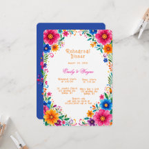 Colourful Mexican Floral Rehearsal Dinner