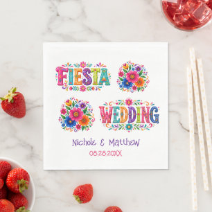 Colourful Mexican Floral Wedding Napkin