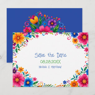 Colourful Mexican Floral Wedding Save The Date
