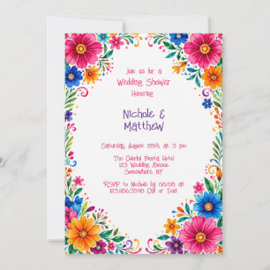 Colourful Mexican Floral Wedding Shower Invitation