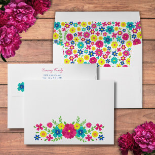 Colourful Mexican flowers Envelope