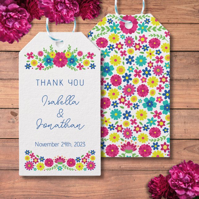 Colourful Mexican flowers Gift Tags (Creator Uploaded)