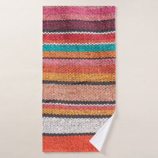 Colourful mexican, peruvian style rug surface clos bath towel