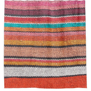 Colourful mexican, peruvian style rug surface clos shower curtain
