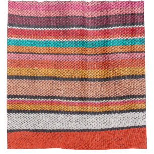 Colourful mexican, peruvian style rug surface clos shower curtain