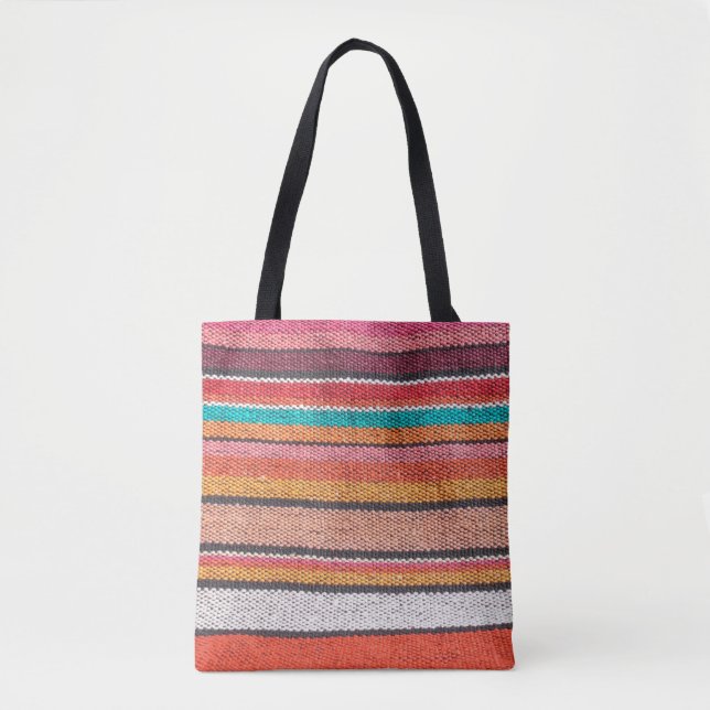 Colourful mexican, peruvian style rug surface clos tote bag (Front)