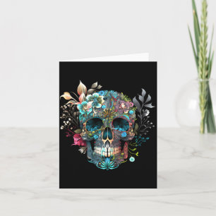Colourful Mexican Skull Patterns Flowers Halloween Card
