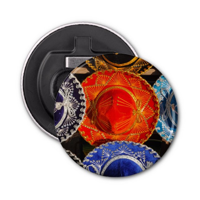 Colourful Mexican sombreros Bottle Opener (Front)