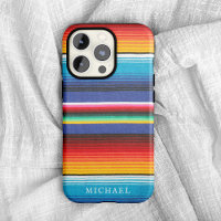 Colourful Mexican Striped Blanket w/ Name