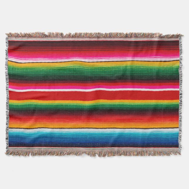 Colourful Mexican style,ethnic style Throw Blanket (Front)