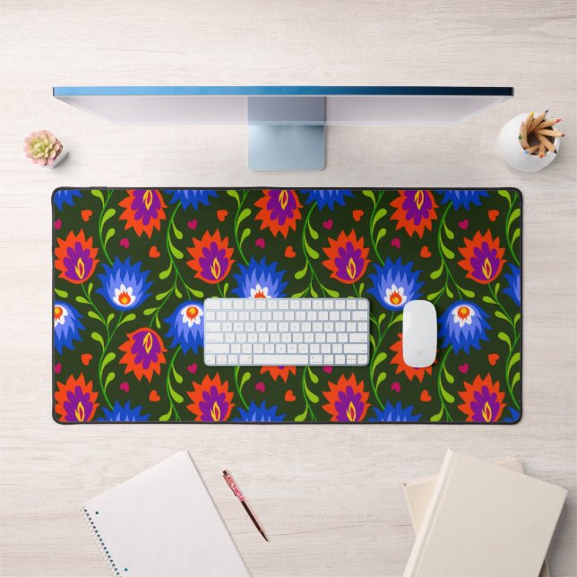 Colourful Mexican Style Floral Pattern Elegant Bol Desk Mat (Office 1)