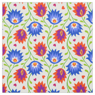 Colourful Mexican Style Floral Pattern Elegant Bol Fabric