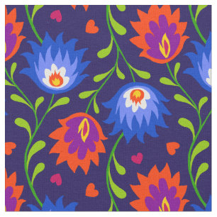 Colourful Mexican Style Floral Pattern Elegant Bol Fabric