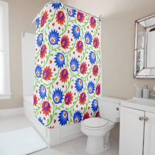 Colourful Mexican Style Floral Pattern Elegant Bol Shower Curtain