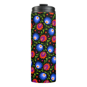 Colourful Mexican Style Floral Pattern Elegant Bol Thermal Tumbler