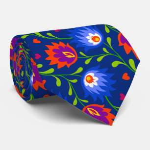 Colourful Mexican Style Floral Pattern Elegant Bol Tie