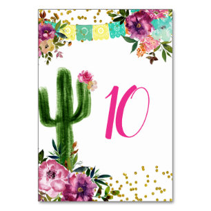 Colourful Mexican Taco bout Love Bridal Shower Table Number