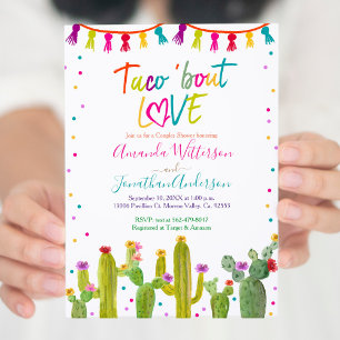 Colourful Mexican Taco 'bout Love Couple Shower Invitation