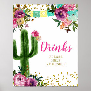 Colourful Mexican Taco bout Love Drink Sign