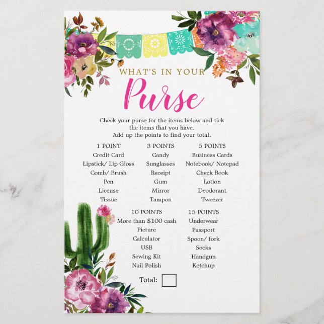 Colourful Mexican Taco bout Love Purse Game (Front)