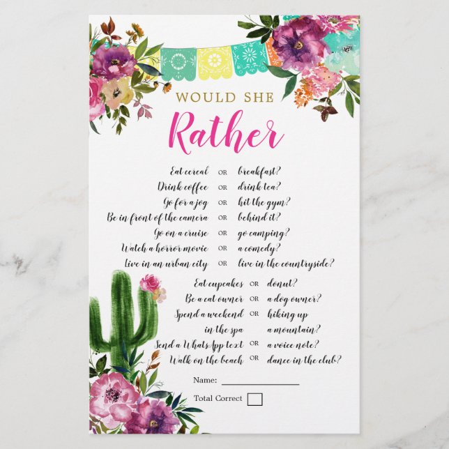 Colourful Mexican Taco bout Love Would She Rather (Front)