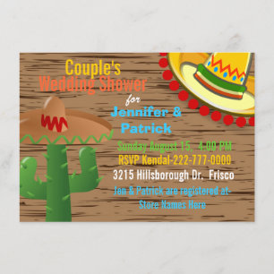 Colourful Mexican Themed Couple's Wedding Shower Invitation