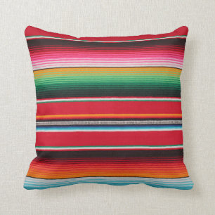 Colourful Mexican Traditional Serape Print Cushion