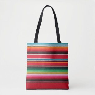 Colourful Mexican Traditional Serape Print Tote Bag