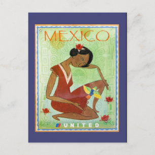 Colourful Mexican Travel Postcard