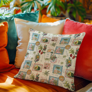 Colourful Mexican Travel Print Monogram Cushion