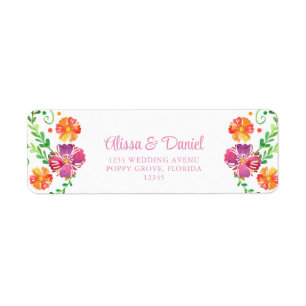 Colourful Mexican vibrant Floral Fiesta Address