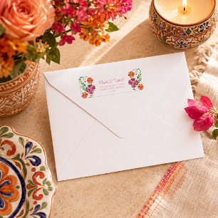 Colourful Mexican vibrant Floral Fiesta Address