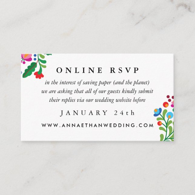 Colourful Mexican Wedding Online RSVP Card (Front)